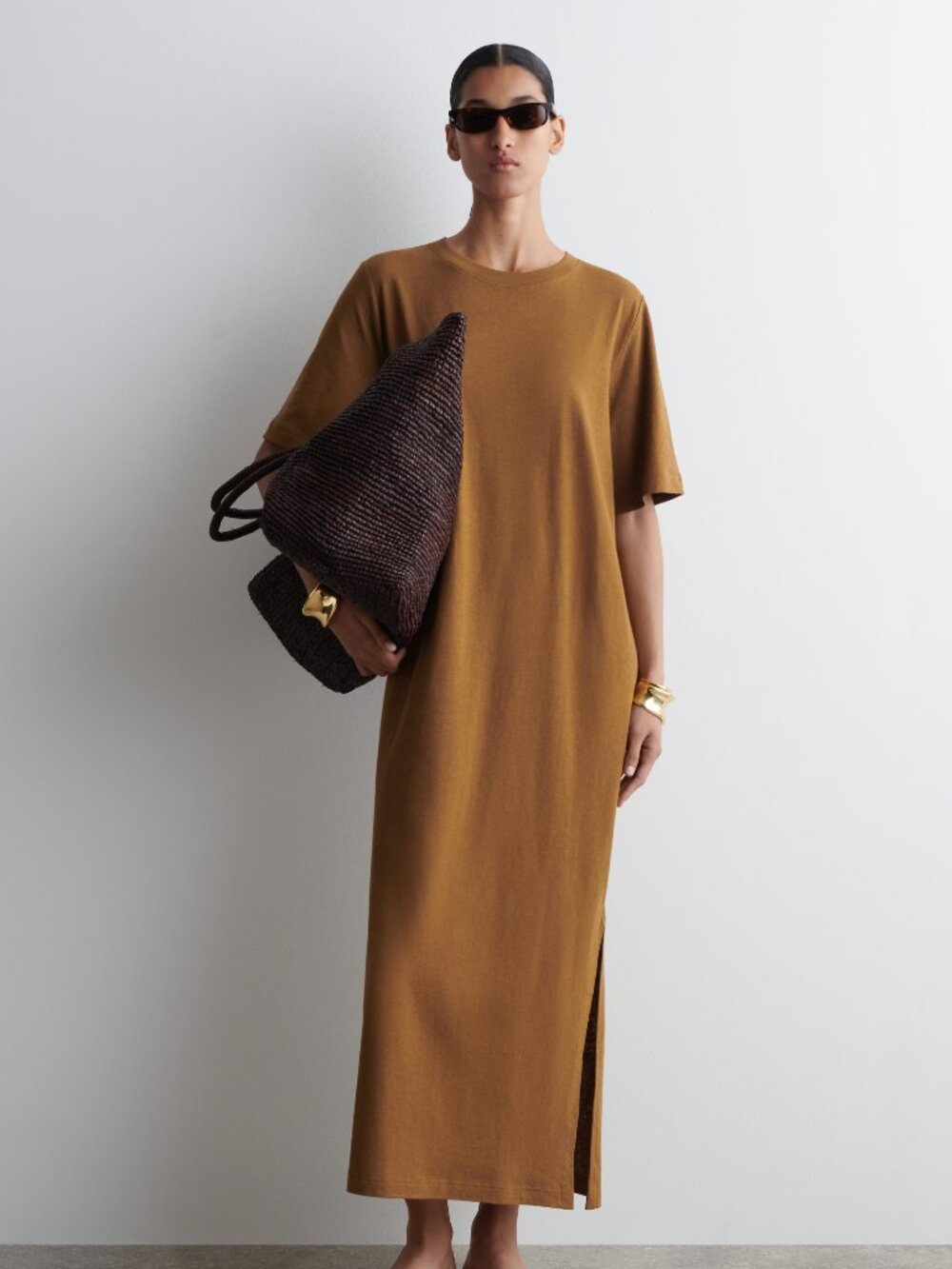 COS Cotton Linen Maxi tshirt dress